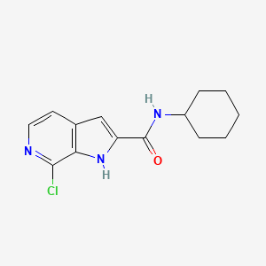 molecular formula C14H16ClN3O B8441885 1h-Pyrrolo[2,3-c]pyridine-2-carboxamide,7-chloro-n-cyclohexyl- 
