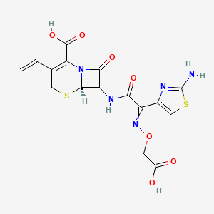 molecular formula C16H15N5O7S2 B8442005 7-[2-(2-Aminothiazol-4-yl)-2-carboxymethoxyiminoacetamido]-3-vinyl-3-cephem-4-carboxylic acid 