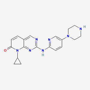molecular formula C19H21N7O B8442030 8-cyclopropyl-2-{[5-(piperazin-1-yl)pyridin-2-yl]amino}-7H,8H-pyrido[2,3-d]pyrimidin-7-one 