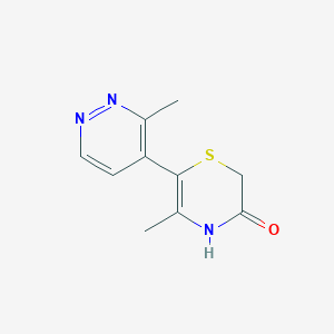 molecular formula C10H11N3OS B8442058 5-methyl-6-(3-methyl-4-pyridazinyl)-2H-1,4-thiazin-3(4H)-one 