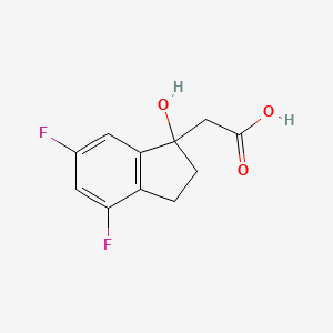 molecular formula C11H10F2O3 B8442088 2-(4,6-Difluoro-1-hydroxy-1-indanyl)acetic acid 