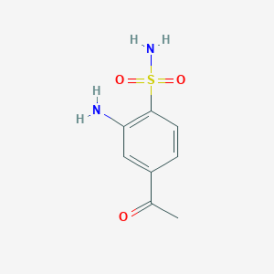 molecular formula C8H10N2O3S B8442125 4-Acetyl-2-aminobenzenesulfonamide 