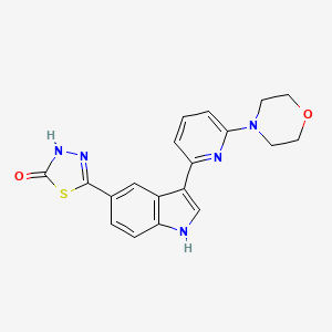 molecular formula C19H17N5O2S B8442161 5-(3-(6-morpholinopyridin-2-yl)-1H-indol-5-yl)-1,3,4-thiadiazol-2-ol 