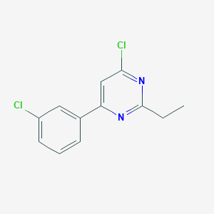 molecular formula C12H10Cl2N2 B8442173 4-Chloro-6-(3-chlorophenyl)-2-ethylpyrimidine 