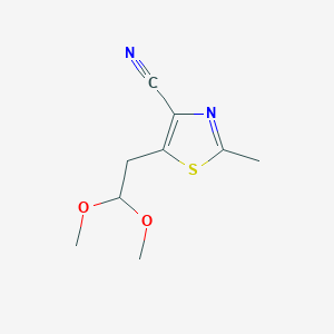 molecular formula C9H12N2O2S B8442252 5-(2,2-Dimethoxy-ethyl)-2-methyl-thiazole-4-carbonitrile 