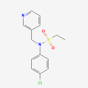 molecular formula C14H15ClN2O2S B8442266 N-(4-chlorophenyl)-N-(pyridin-3-ylmethyl)ethanesulfonamide 