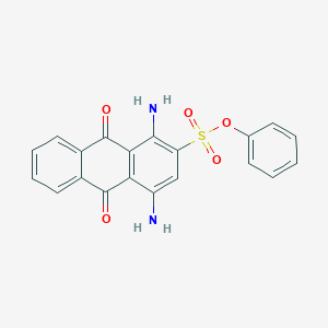 molecular formula C20H14N2O5S B084423 2-Anthracenesulfonic acid, 1,4-diamino-9,10-dihydro-9,10-dioxo-, phenyl ester CAS No. 14130-41-7