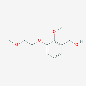 molecular formula C11H16O4 B8442309 (2-(Methyloxy)-3-{[2-(methyloxy)ethyl]oxy}phenyl)methanol 
