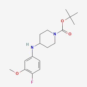 molecular formula C17H25FN2O3 B8442312 1,1-Dimethylethyl 4-{[4-fluoro-3-(methyloxy)phenyl]amino}-1-piperidinecarboxylate 