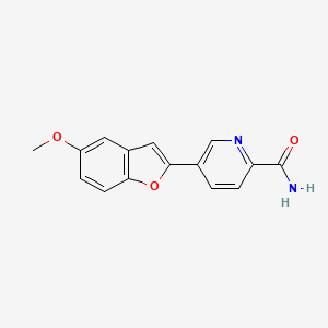 molecular formula C15H12N2O3 B8442396 5-(5-Methoxy-benzofuran-2-yl)-pyridine-2-carboxylic acid amide 