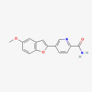 molecular formula C15H12N2O3 B8442396 5-(5-methoxy-1-benzofuran-2-yl)pyridine-2-carboxamide 