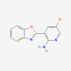 molecular formula C12H8BrN3O B8442403 3-(Benzoxazol-2-yl)-5-bromo-pyridin-2-amine 