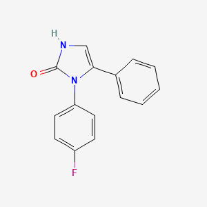 molecular formula C15H11FN2O B8442538 1-(4-Fluorophenyl)-5-phenyl-4-imidazolin-2-one 