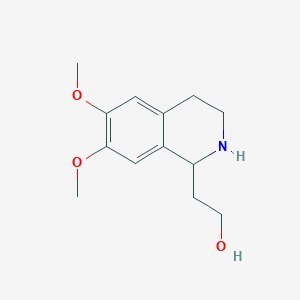molecular formula C13H19NO3 B084426 2-(6,7-Dimethoxy-1,2,3,4-tetrahydroisoquinolin-1-yl)ethanol CAS No. 14029-02-8