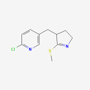 molecular formula C11H13ClN2S B8442617 3-(2-Chloropyrid-5-yl-methyl)-2-methylthio-1-azacyclopentene 