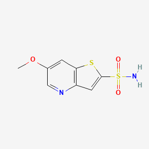 molecular formula C8H8N2O3S2 B8442618 2-Sulfamoyl-6-methoxythieno[3,2-b]pyridine 