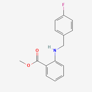 molecular formula C15H14FNO2 B8442668 2-(4-Fluoro-benzylamino)-benzoic acid methyl ester 
