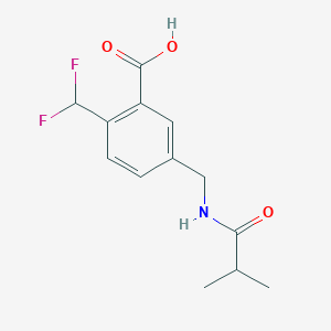 molecular formula C13H15F2NO3 B8442692 2-(Difluoromethyl)-5-[(2-methylpropanoylamino)methyl]benzoic acid CAS No. 1381846-33-8