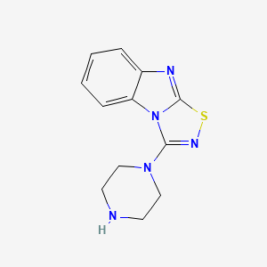 molecular formula C12H13N5S B8442699 3-Piperazinyl-1,2,4-thiadiazolo[4,5-a]benzimidazole 
