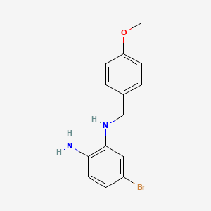 molecular formula C14H15BrN2O B8442730 5-bromo-N-(4-methoxybenzyl)benzene-1,2-diamine 