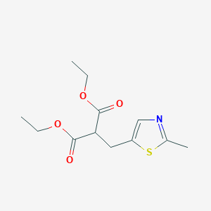 molecular formula C12H17NO4S B8442744 Diethyl 2-(2-methyl-5-thiazolyl-methyl)-propanedioate 