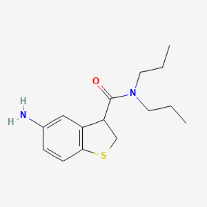 molecular formula C15H22N2OS B8442751 5-Amino-2,3-dihydro-N,N-dipropyl-3-benzothiophencarboxamide 