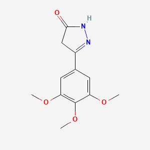 molecular formula C12H14N2O4 B8442761 5-(3,4,5-Trimethoxyphenyl)-2,4-Dihydro-Pyrazol-3-one 