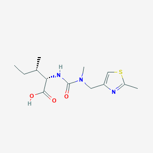 molecular formula C13H21N3O3S B8442806 (2S,3S)-3-methyl-2-[({methyl[(2-methyl-1,3-thiazol-4-yl)methyl]amino}carbonyl)amino]pentanoic Acid 