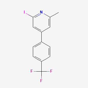 molecular formula C13H9F3IN B8442819 2-Iodo-6-methyl-4-(4-(trifluoromethyl)phenyl)pyridine 