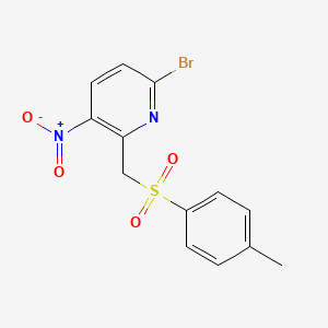 molecular formula C13H11BrN2O4S B8442844 6-Bromo-3-nitro-2-(toluene-4-sulfonylmethyl)-pyridine 