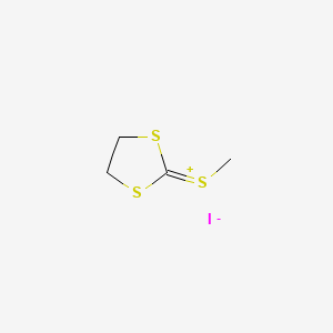molecular formula C4H7IS3 B8442897 (1,3-Dithiolan-2-ylidene)(methyl)sulfanium iodide CAS No. 69578-60-5