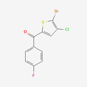molecular formula C11H5BrClFOS B8442899 2-Bromo3-chloro-5-(4-fluorobenzoyl)-thiophene 