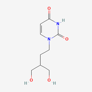 molecular formula C9H14N2O4 B8442945 1-[4-Hydroxy-3-(hydroxymethyl)-1-butyl]-uracil 