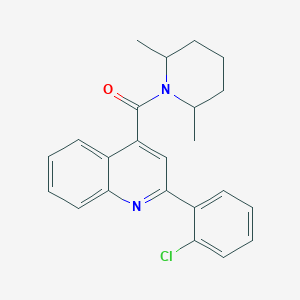 molecular formula C23H23ClN2O B8443035 1-{[2-(2-Chlorophenyl)-quinolin-4-yl]-carbonyl}-2,6-dimethylpiperidine 