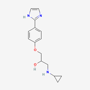molecular formula C15H19N3O2 B8443056 2-Propanol,1-(cyclopropylamino)-3-[4-(1h-imidazol-2-yl)phenoxy]- 