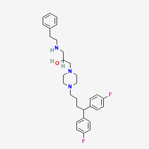molecular formula C31H39F2N3O B8443090 1-(4,4-Bis(4-fluorophenyl)butyl)-4-(2-hydroxy-3-(2-phenylethylamino)propyl)piperazine CAS No. 143759-65-3