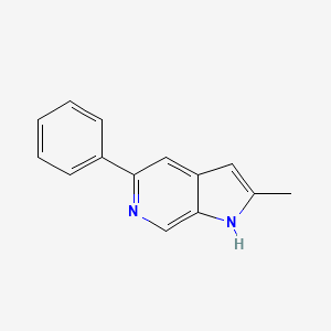 molecular formula C14H12N2 B8443103 2-Methyl-5-phenyl-1H-pyrrolo[2,3-c]pyridine 