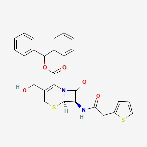 molecular formula C27H24N2O5S2 B8443154 Diphenylmethyl 3-hydroxymethyl-7beta-(2'-thienylacetamido)-ceph-3-em-4-carboxylate 