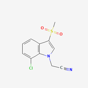molecular formula C11H9ClN2O2S B8443160 (7-Chloro-3-methanesulfonyl-indol-1-yl)-acetonitrile 