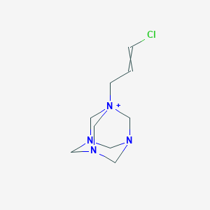 molecular formula C9H16ClN4+ B8443165 1-(3-Chloroallyl)-3,5,7-triaza-1-azoniaadamantane CAS No. 18278-96-1
