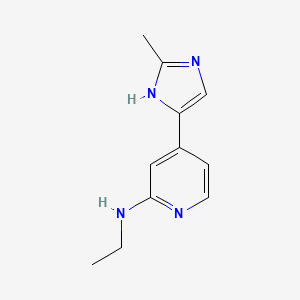 molecular formula C11H14N4 B8443221 2-Ethylamino-4-(2-methyl-4-imidazolyl)pyridine 