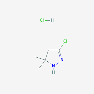 molecular formula C5H10Cl2N2 B8443294 3-Chloro-5,5-dimethyl-4,5-dihydro-1H-pyrazole.Hydrochloride 