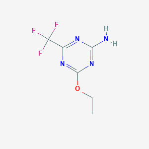 molecular formula C6H7F3N4O B8443306 1,3,5-Triazin-2-amine, 4-ethoxy-6-(trifluoromethyl)- CAS No. 5311-04-6