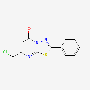 molecular formula C12H8ClN3OS B8443449 7-chloromethyl-2-phenyl-5H-1,3,4-thiadiazolo[3,2-a]pyrimidine-5-one 
