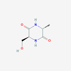 molecular formula C6H10N2O3 B8443469 (3S,6R)-3-(hydroxymethyl)-6-methylpiperazine-2,5-dione 