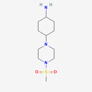 molecular formula C11H23N3O2S B8443473 trans-4-(4-Methanesulphonyl-piperazin-1-YL)-cyclohexylamine 