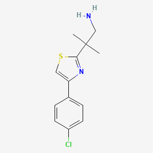 molecular formula C13H15ClN2S B8443487 2-(4-(4-Chlorophenyl)thiazol-2-yl)-2-methylpropan-1-amine 