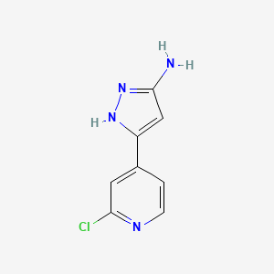 molecular formula C8H7ClN4 B8443514 3-(2-Chloropyridin-4-yl)-1H-pyrazol-5-amine 