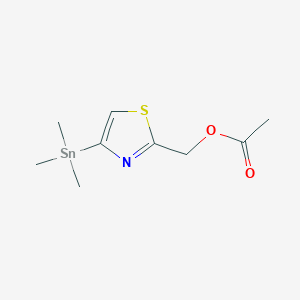 molecular formula C9H15NO2SSn B8443547 2-Acetoxymethyl-4-(trimethylstannyl)thiazole 