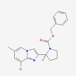 molecular formula C20H20BrN3O2 B8443548 (S)-benzyl-2-(8-bromo-6-methylimidazo[1,2-a]pyridin-2-yl)pyrrolidine-1-carboxylate 